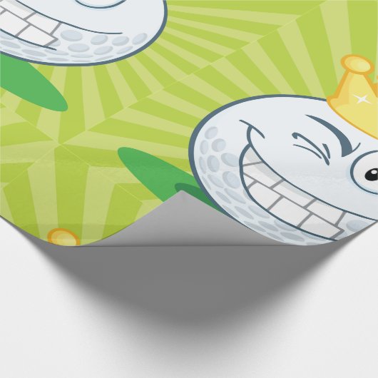 Funny Golf Ball King of Golfing Geschenkpapier (Ecke)