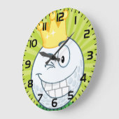 Funny Golf Ball King of Golfing Große Wanduhr (Winkel)