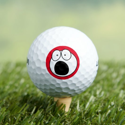 Funny golf ball: Terrified Humour Face Golfball (Insitu T-Shirt)