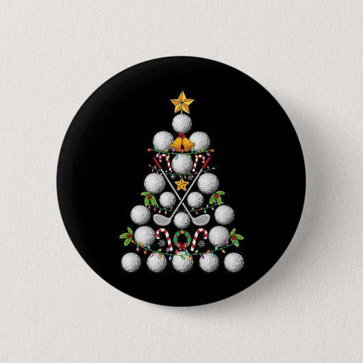 Funny Golf Ball Weihnachtsbaum WeihnachtsGolf Lieb Button (Vorderseite)
