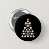 Funny Golf Ball Weihnachtsbaum WeihnachtsGolf Lieb Button (Vorne & Hinten)