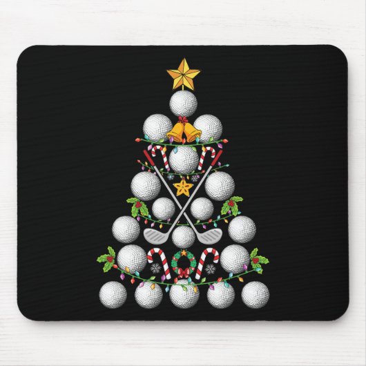 Funny Golf Ball Weihnachtsbaum WeihnachtsGolf Lieb Mousepad (Vorne)