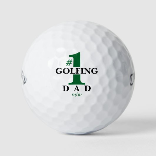 Funny Golf Balls #1 Bester Golfplatz Vater Mit Mon Golfball (Vorderseite)