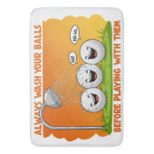 Funny Golf Balls Badezimmer Badematte (Vorderseite Vertikal)
