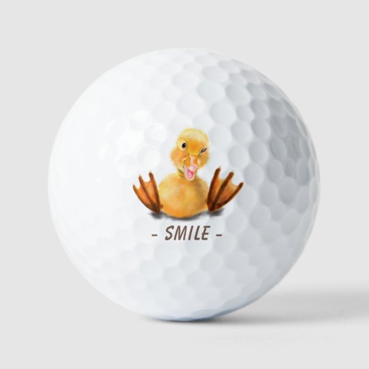 Funny Golf Balls mit spielerisch gelber Ente - Sml Golfball (Vorderseite)