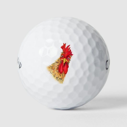 Funny Golf Balls mit überraschendem Rooster Golfball (Vorderseite)