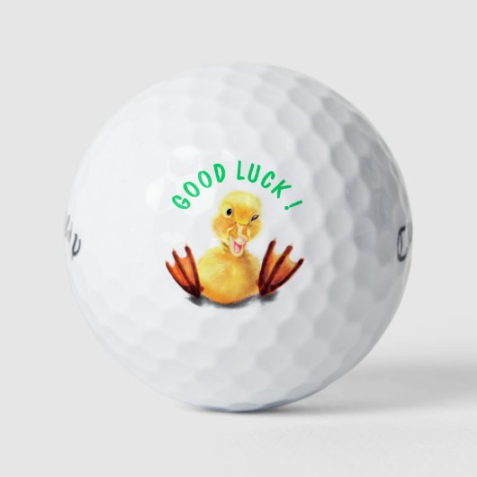 Funny Golf Balls Playful Duck - Good Luck Golfball (Vorderseite)