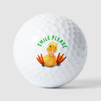 Funny Golf Balls Playful Duck - Smlie Please Golfball