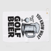 Funny Golf Beer Golfer Gift Beer Humor Golfing Golfhandtuch (Horizontal)