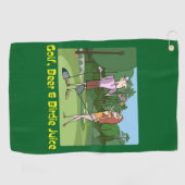 Funny Golf, Bier & Birdie Juice Golfhandtuch (Horizontal)