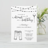 Funny Golf & Bier Geburtstagsparty Einladung (Stehend Vorderseite)