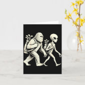 Funny Golf Bigfoot Sasquatch Alien Ufo Golfer  Karte (Gelbe Blume)