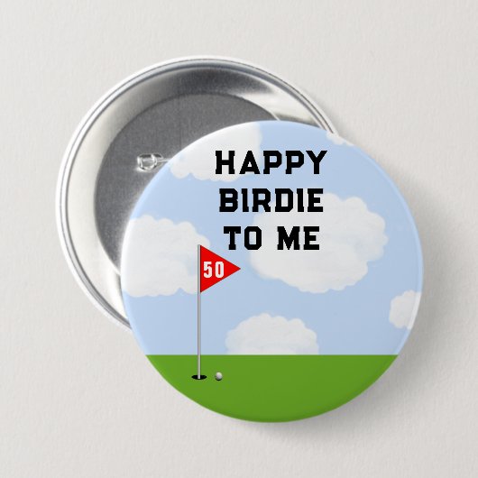 Funny Golf Birthday Button (Vorne & Hinten)