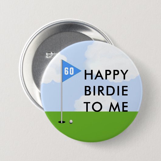 Funny Golf Birthday Button (Vorne & Hinten)