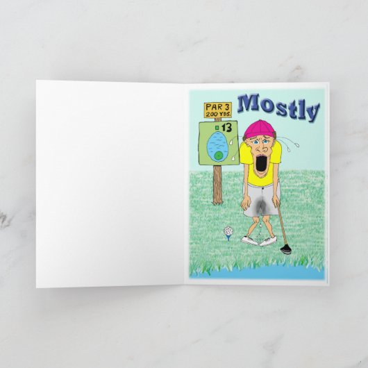 Funny Golf Birthday Card Karte (Innenseite)