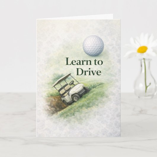 Funny Golf Birthday Card | Learn to Drive Humor Karte (Kleine Pflanze)