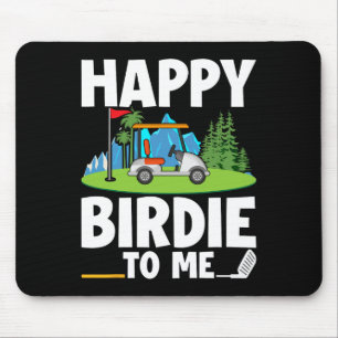 Funny Golf Birthday Happy Birdie Golfer Kids Boys Mousepad