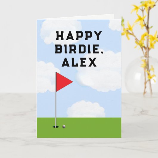 Funny Golf Birthday Karte (Gelbe Blume)