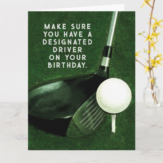 Funny Golf Birthday Karte (Gelbe Blume)