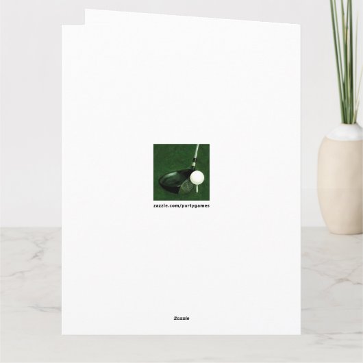 Funny Golf Birthday Karte (Rückseite)