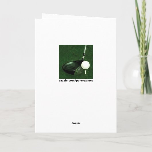 Funny Golf Birthday Karte (Rückseite)