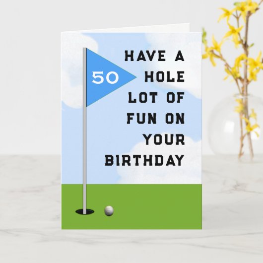 Funny Golf Birthday Karte (Gelbe Blume)