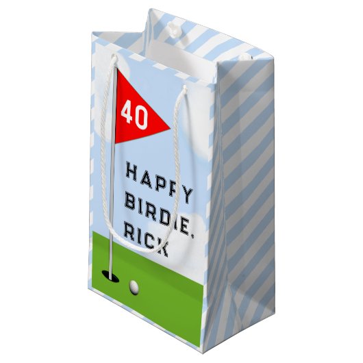 Funny Golf Birthday Kleine Geschenktüte (Vorderseite Schrägansicht)