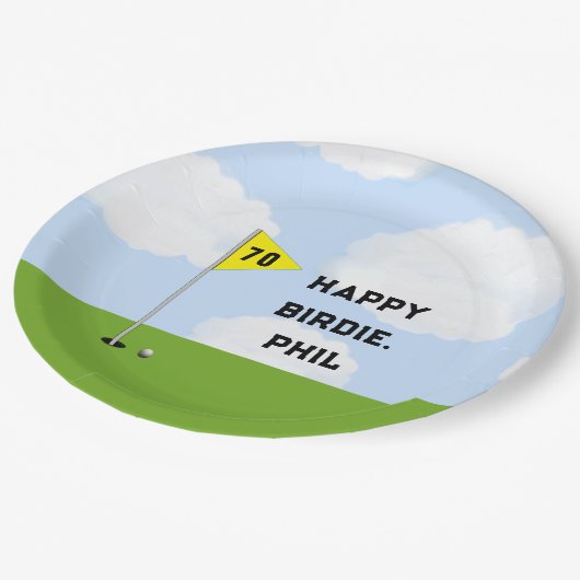 Funny Golf Birthday Pappteller (Schrägansicht)