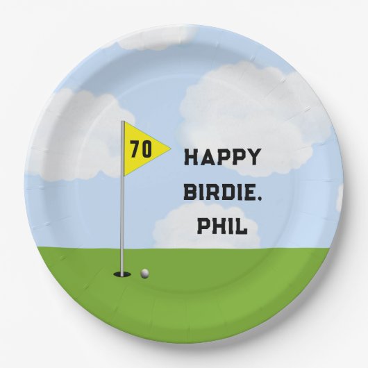 Funny Golf Birthday Pappteller (Vorderseite)