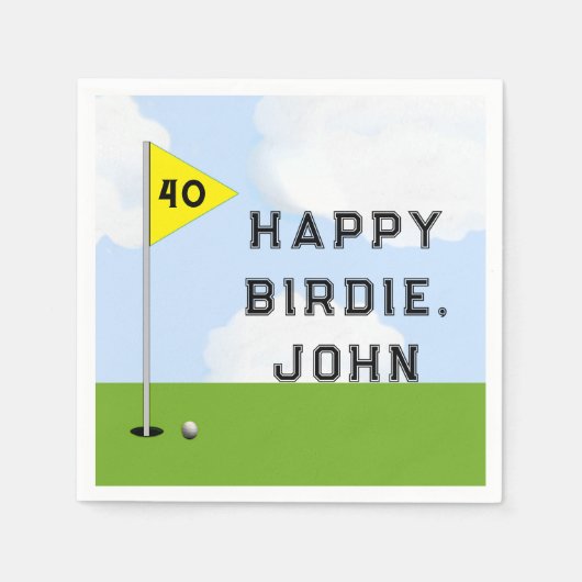 Funny Golf Birthday Serviette (Vorderseite)