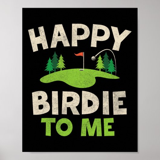 Funny Golf Birthday Shirt Happy Birdie Golfer Kind Poster (Vorne)