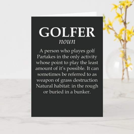 Funny Golf Cards für Golfer Vater Großvater Spaß Karte (Gelbe Blume)