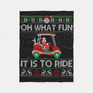 Funny Golf Cart Matching Familie Weihnachten Oh wa Fleecedecke