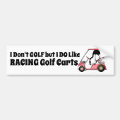 Funny Golf Cart Racing Flamingo Autoaufkleber (Vorne)