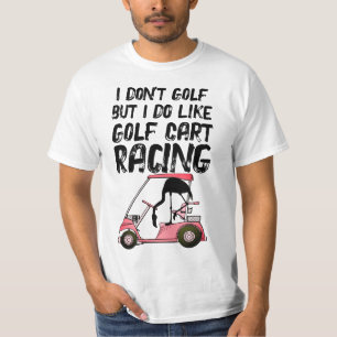 Funny Golf Cart Racing Flamingo T-Shirt