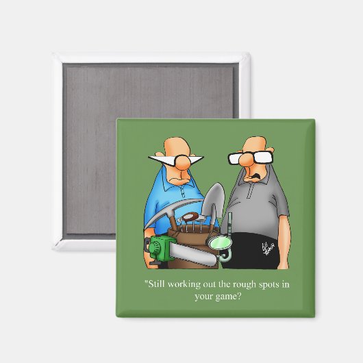 Funny Golf Cartoons Square Magnet (Vorderseite/Rückseite)