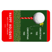 Funny Golf Christmas Card Magnet (Horizontal)