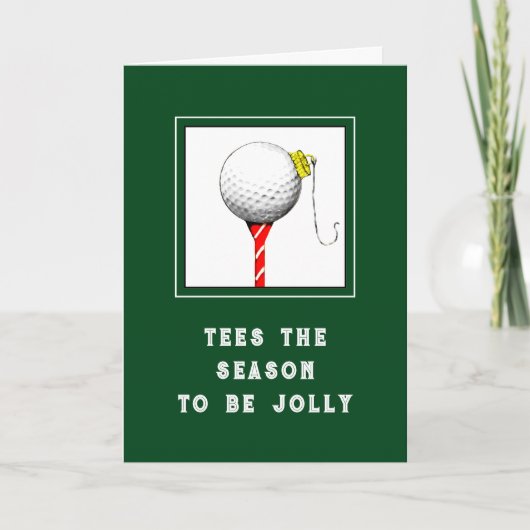 Funny Golf Christmas Feiertagskarte (Vorderseite)