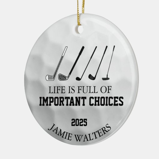 Funny Golf Christmas, Funny Golf Geschenke für Gol Keramik Ornament (Links)