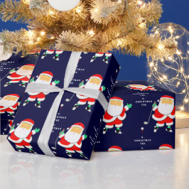 Funny Golf Christmas Geschenkpapier