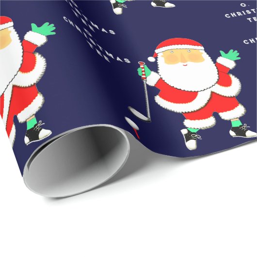 Funny Golf Christmas Geschenkpapier (Rolleneckpunkt)