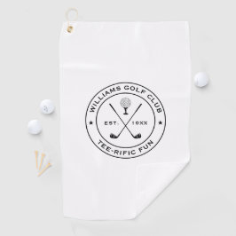 Funny Golf Club Golfer Pub Custom Text Schwarz-wei Golfhandtuch