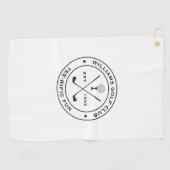 Funny Golf Club Golfer Pub Custom Text Schwarz-wei Golfhandtuch (Horizontal)