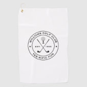 Funny Golf Club Golfer Pub Custom Text Schwarz-wei Golfhandtuch (Vorderseite)