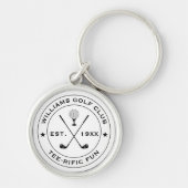 Funny Golf Club Golfer Pub Custom Text Schwarz-wei Schlüsselanhänger (Vorne)