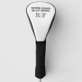  Funny Golf Dad Monogram Work Hard Golf Hard Headcover (Vorderseite)