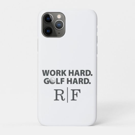 Funny Golf Dad Monogram Work Hard Golf Hard Initia Case-Mate iPhone Hülle (Rückseite)