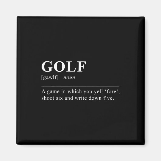 Funny Golf Definition Magnet (Vorne)