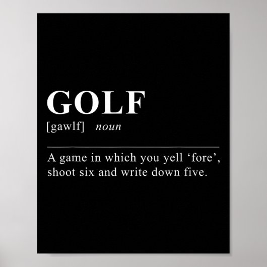 Funny Golf Definition Poster (Vorne)