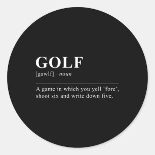 Funny Golf Definition Runder Aufkleber